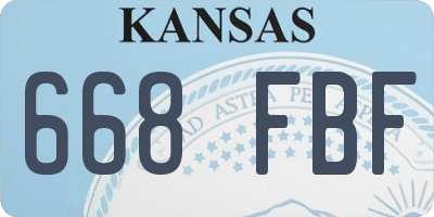 KS license plate 668FBF