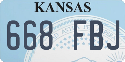KS license plate 668FBJ