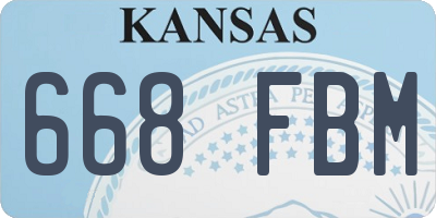 KS license plate 668FBM