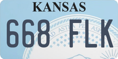 KS license plate 668FLK