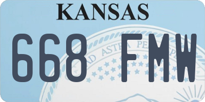 KS license plate 668FMW
