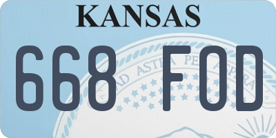 KS license plate 668FOD