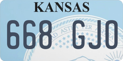 KS license plate 668GJO