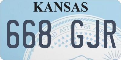 KS license plate 668GJR