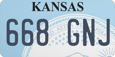 KS license plate 668GNJ