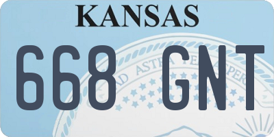 KS license plate 668GNT