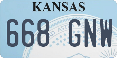 KS license plate 668GNW
