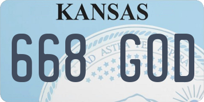 KS license plate 668GOD