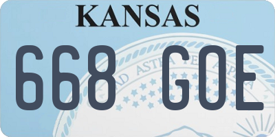 KS license plate 668GOE
