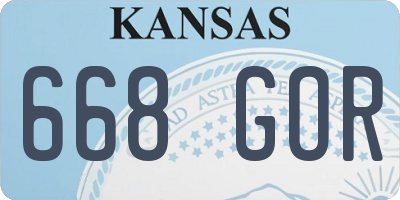 KS license plate 668GOR
