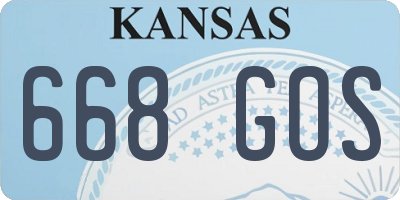 KS license plate 668GOS