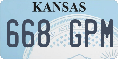 KS license plate 668GPM