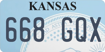 KS license plate 668GQX