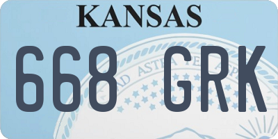 KS license plate 668GRK