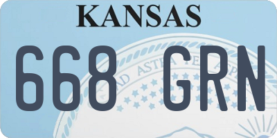 KS license plate 668GRN