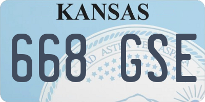 KS license plate 668GSE