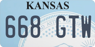 KS license plate 668GTW