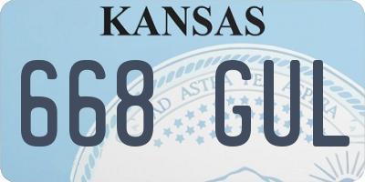 KS license plate 668GUL