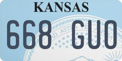 KS license plate 668GUO