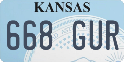 KS license plate 668GUR