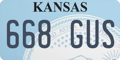 KS license plate 668GUS