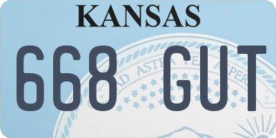 KS license plate 668GUT