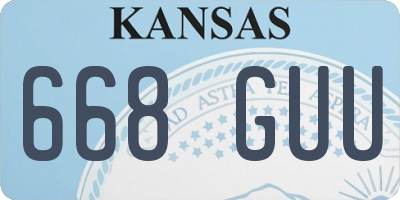KS license plate 668GUU