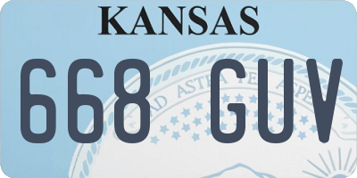 KS license plate 668GUV