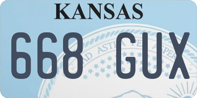 KS license plate 668GUX