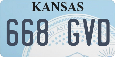 KS license plate 668GVD