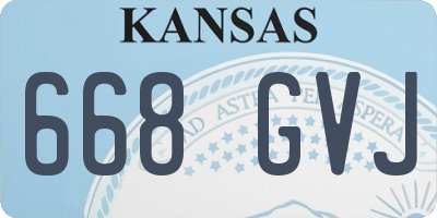 KS license plate 668GVJ