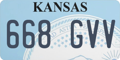 KS license plate 668GVV