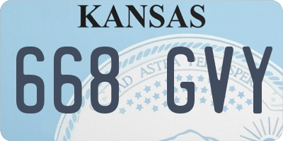 KS license plate 668GVY