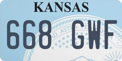 KS license plate 668GWF