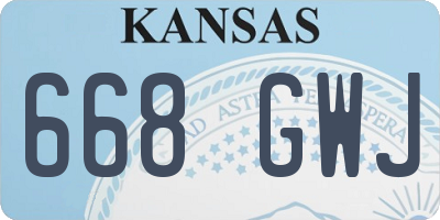 KS license plate 668GWJ