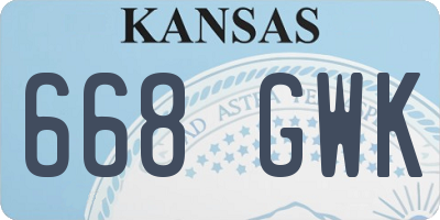 KS license plate 668GWK