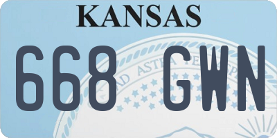 KS license plate 668GWN