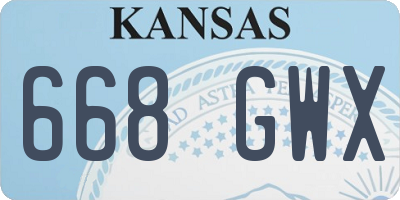 KS license plate 668GWX