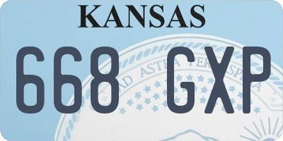 KS license plate 668GXP