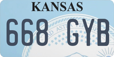 KS license plate 668GYB