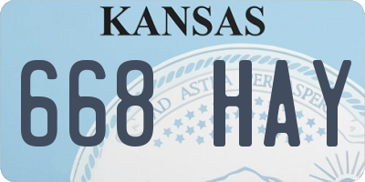 KS license plate 668HAY