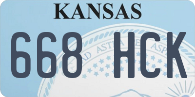 KS license plate 668HCK