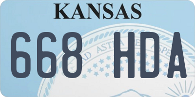 KS license plate 668HDA
