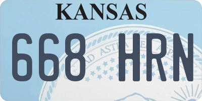 KS license plate 668HRN