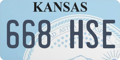 KS license plate 668HSE