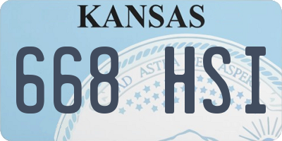 KS license plate 668HSI