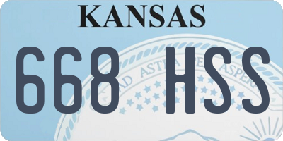 KS license plate 668HSS