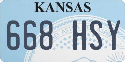 KS license plate 668HSY