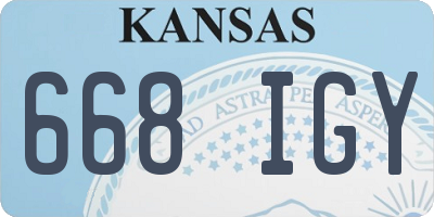 KS license plate 668IGY