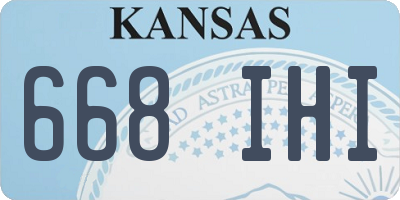 KS license plate 668IHI